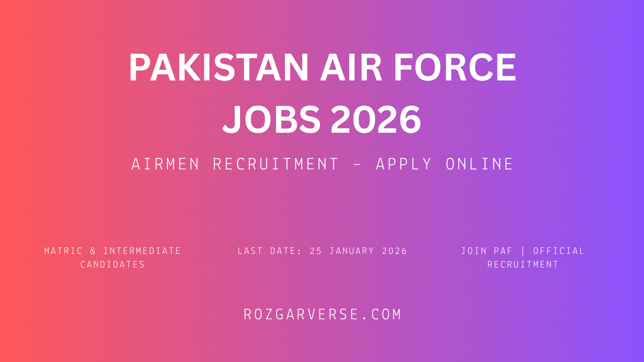 Pakistan Air Force Jobs 2026 Last Date PAF Airmen Recruitment ...